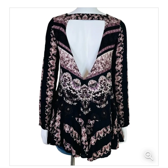 NWT Free People Smooth Talker Printed Open-Back Tunic - Picture 3 of 5